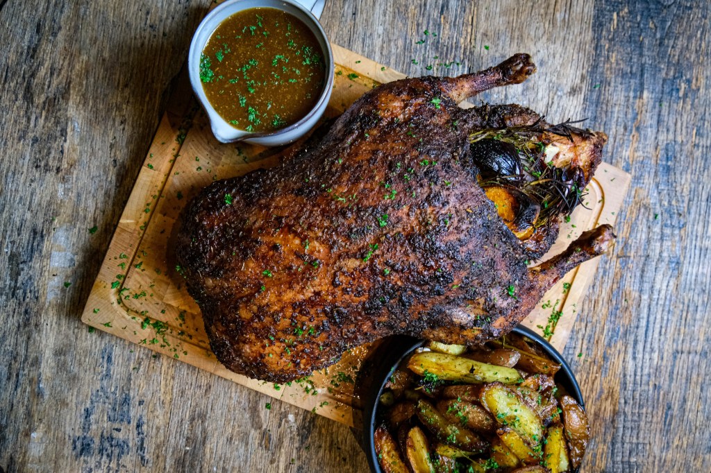 Geroosterde hele eend met&nbsp;vijgenjus